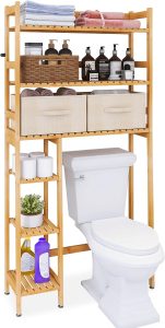 meuble de rangement SMIBUY à 6 niveaux au-dessus des toilettes