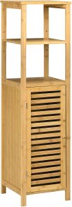 meuble WC kleankin colonne en bambou naturel
