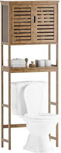 meuble WC SMIBUY organisateur en bambou noyer